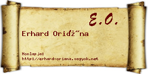 Erhard Oriána névjegykártya